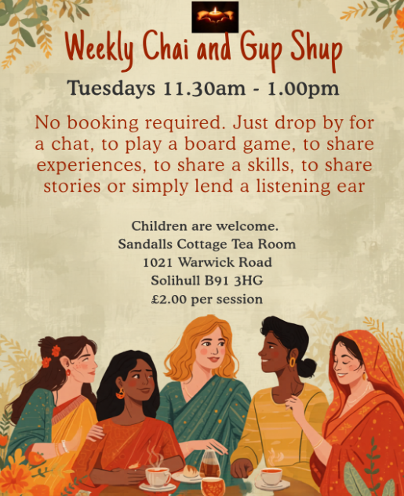 Weekly chai and chat group poster